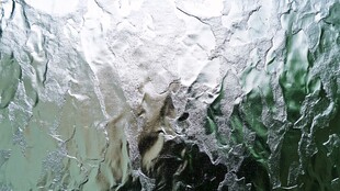 冰花覆盖的纹理玻璃画面