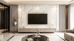 现代简约风客厅电视背景墙