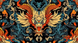 中式龙纹图案设计