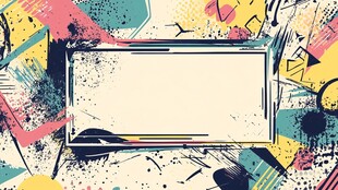 多彩涂鸦风边框背景图