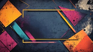 多彩几何图形背景框设计