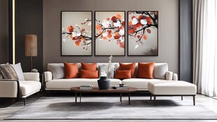 现代简约风客厅装饰画展示