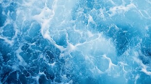 蓝色海洋浪花特写