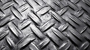 金属菱形花纹钢板特写