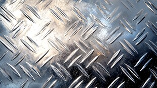 金属菱形花纹钢板特写