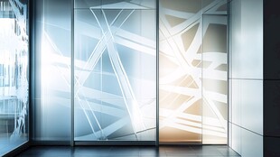 现代几何图案玻璃墙面