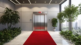 豪华电梯厅铺就红地毯迎宾