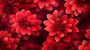 红色花卉背景图案设计