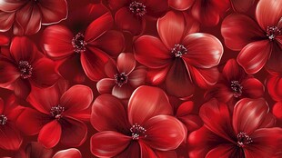 红色繁花背景图案