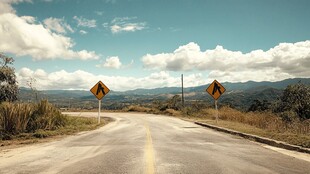 蜿蜒公路伸向远方