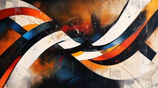 抽象动感线条艺术画作