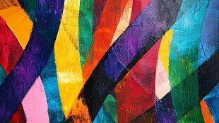 多彩线条抽象艺术画作