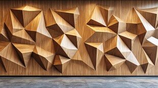 立体几何木质墙面装饰