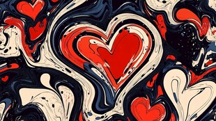 心形抽象艺术图案