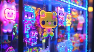 可爱发光卡通钥匙扣展示