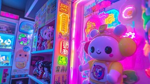 可爱玩偶亮相多彩抓娃娃机