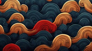 海浪图案背景 色彩丰富