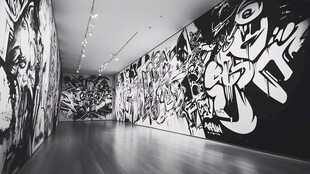 黑白涂鸦艺术长廊