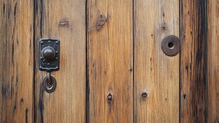 复古木门上的金属配件