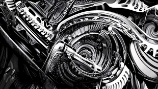 机械齿轮精密结构特写