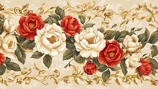 花卉金边装饰图案