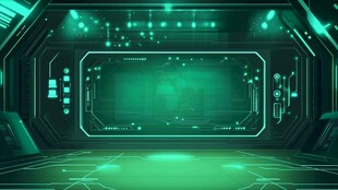 未来科技感的虚拟空间场景