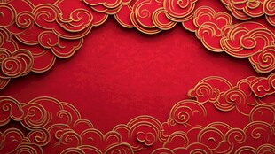 红色祥云背景 传统中式风