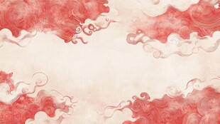 中式红白云海古风背景图