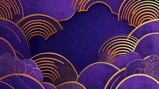 紫色金纹中式云纹背景图