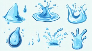 水滴与水花的生动素材