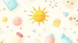 可爱卡通母婴用品插画