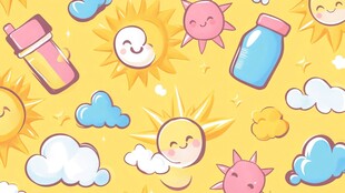 可爱童趣卡通图案背景图