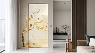 中式金枝玉叶玄关装饰画