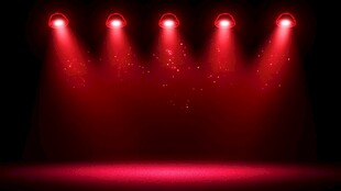 红色舞台聚光灯效果背景