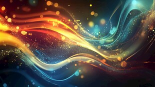 梦幻炫彩流动光线背景图