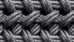 灰色编织绳纹理特写