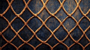 绳编网格纹理背景特写