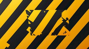 警示条纹中的破碎图案