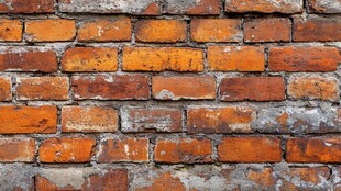 复古红砖墙面纹理特写