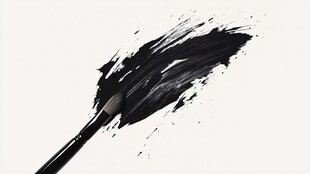 黑色笔触画笔艺术瞬间