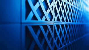 蓝色几何镂空墙面纹理