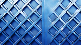 蓝色几何网格结构图案