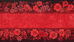 红色花卉装饰背景图