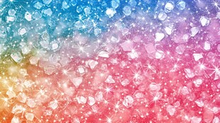 梦幻多彩爱心闪光背景图