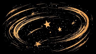 金色星系旋涡星迹图案