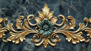 奢华金色雕花装饰元素