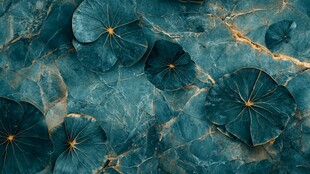 蓝绿色荷叶的独特纹理