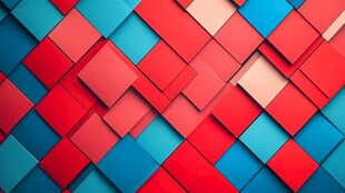 红蓝方块几何立体背景图