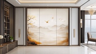 中式山水风艺术移门设计