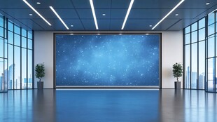 宽敞大厅中的巨幅星空屏